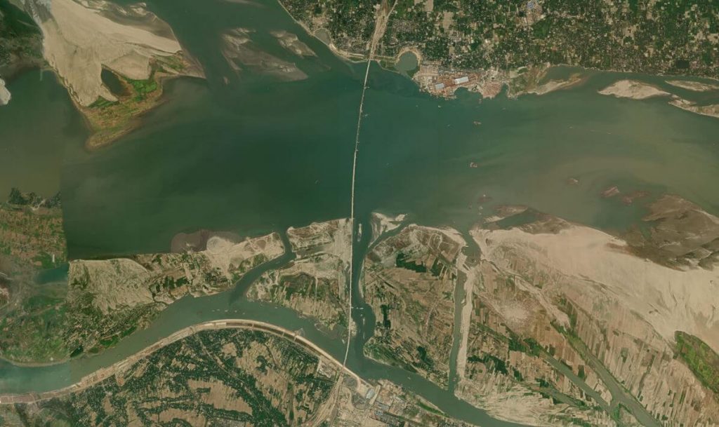 padma bridge satellite view